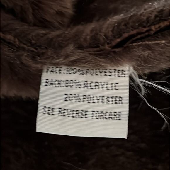 Appraisal Brown Faux Suede Faux Fur Jacket Fall Winter Coat Embroidered Cozy - Picture 10 of 11